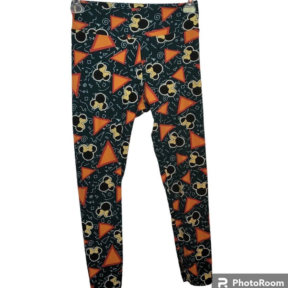 LuLaRoe Minnie Mouse Forest Green with Orange Triangles